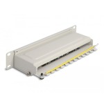 Delock panel de conexiones de 10" de 8 puertos cat.6a 1u gris