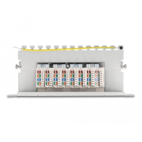 Delock panel de conexiones de 10" de 8 puertos cat.6a 1u gris