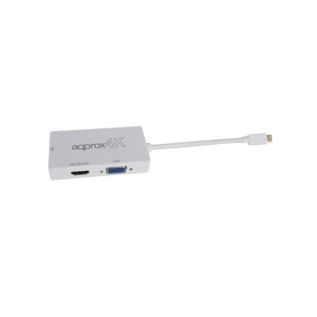 Approx adaptador displayport a vga / dvi / hdmi  4k  blanco