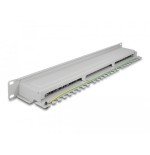 Delock panel de conexiones de 19" de 16 puertos cat.6a 1u gris