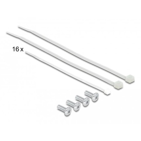 Delock panel de conexiones de 19" de 16 puertos cat.6a 1u gris