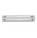 Delock patch panel keystone de 19" de 48 puertos con alivio de tensión 2u gris
