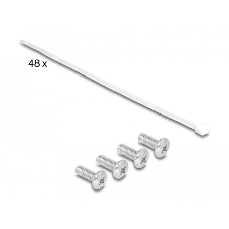 Delock patch panel keystone de 19" de 48 puertos con alivio de tensión 2u gris