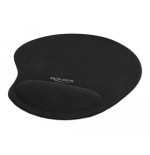 Delock alfombrilla para raton ergonómica con reposa muñecas de gel negro 230 x 202 x 24 mm