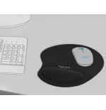 Delock alfombrilla para raton ergonómica con reposa muñecas de gel negro 230 x 202 x 24 mm