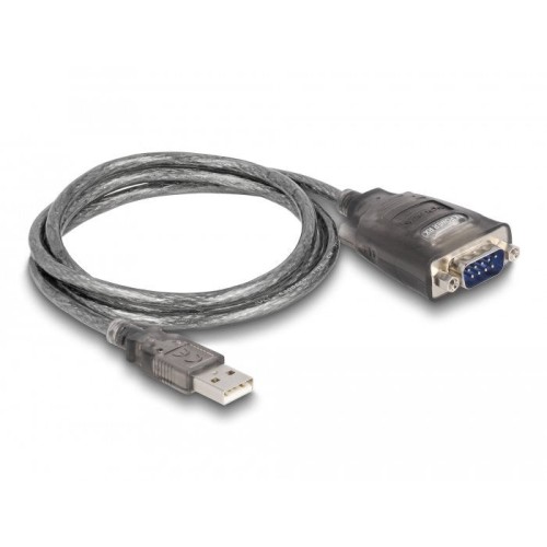 Delock adaptador usb 2.0 tipo-a a 1 x serial rs-232 d-sub 9 pin macho con tuercas con 3 x led 1 m