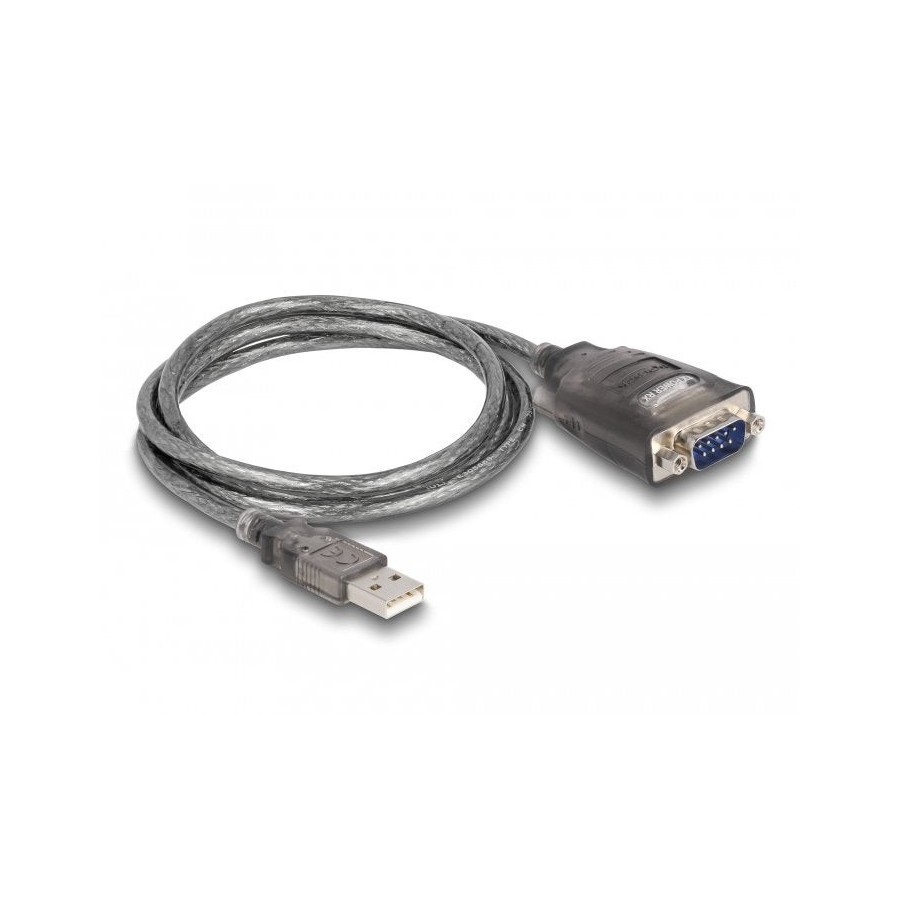 Delock adaptador usb 2.0 tipo-a a 1 x serial rs-232 d-sub 9 pin macho con tuercas con 3 x led 1 m