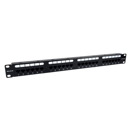 Phasak panel de transferencia utp 19" cat. 6a dual 24 puertos 1u negro