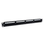 Phasak panel de transferencia utp 19" cat. 6a dual 24 puertos 1u negro