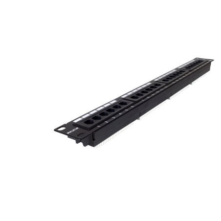 Phasak panel de transferencia utp 19" cat. 6a dual 24 puertos 1u negro