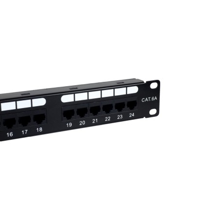 Phasak panel de transferencia utp 19" cat. 6a dual 24 puertos 1u negro