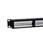 Phasak panel de transferencia utp 19" cat. 6a dual 24 puertos 1u negro