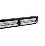 Phasak panel de transferencia utp 19" cat. 6a dual 24 puertos 1u negro