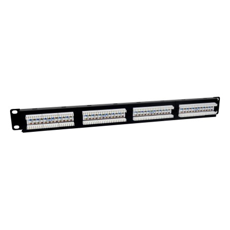 Phasak panel de transferencia utp 19" cat. 6a dual 24 puertos 1u negro
