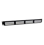 Phasak panel de transferencia utp 19" cat. 6a dual 24 puertos 1u negro