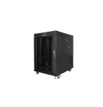 Armario rack 19" autónomo 15u/800x1000 lcd con puerta cristal negro lanberg (flat pack)