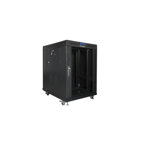 Armario rack 19" autónomo 15u/800x1000 lcd con puerta cristal negro lanberg (flat pack)