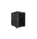 Armario rack 19" autónomo 15u/800x1000 lcd con puerta cristal negro lanberg (flat pack)