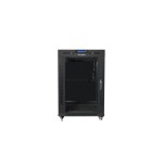 Armario rack 19" autónomo 15u/800x1000 lcd con puerta cristal negro lanberg (flat pack)