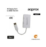 Approx adaptador displayport a vga / dvi / hdmi  4k  blanco