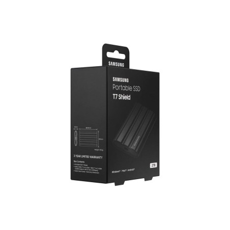 Disco externo ssd samsung 2tb portable t7 shield usb3.2 negro