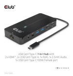 Club3d usb-7-in1-hub usb-c  2xhdmi/2xusb/rj45/usb-c 100w retail