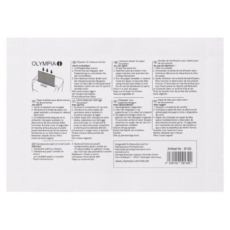 Olympia 9130 accesorio para destructoras de papel 12 pieza(s) aceite lubricante