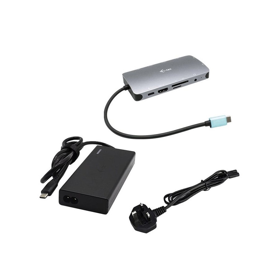 I-tec dock usb-c metal nano hdmi/vga with lan + universal charger 77 w