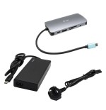 I-tec dock usb-c metal nano hdmi/vga with lan + universal charger 77 w