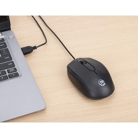 Ratón manhattan comfort ii optico usb negro