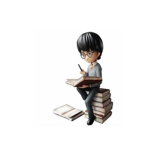 Figura harry potter pila de grimorios harry potter