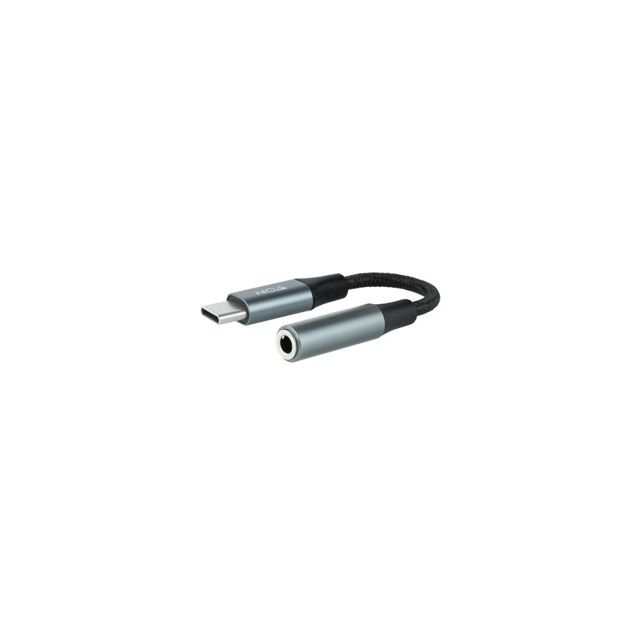 Nanocable cable adaptador audio jack 3.5mm hembra a usb-c macho - cable acabado en nylon - conectores de aluminio -