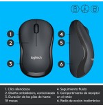 Logitech raton m220 silent inalambrico negro 910-004878