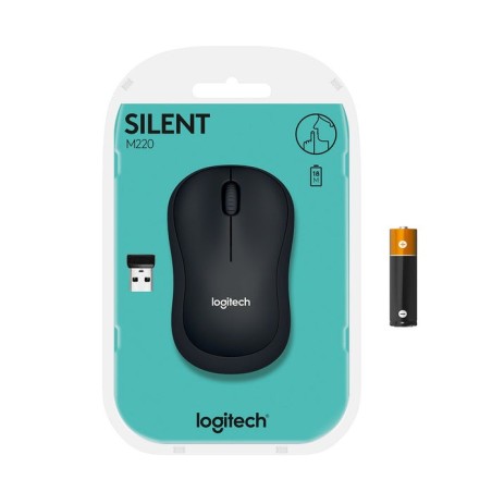 Logitech raton m220 silent inalambrico negro 910-004878