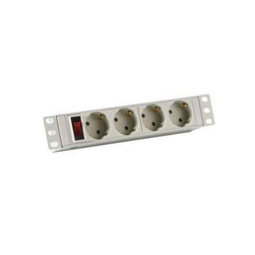 Regleta de enchufes efb 10" 1u 4xcee 7/3 con interruptor, aluminio, gris