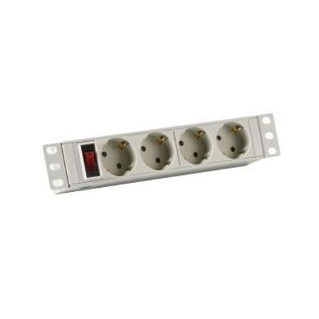 Regleta de enchufes efb 10" 1u 4xcee 7/3 con interruptor, aluminio, gris