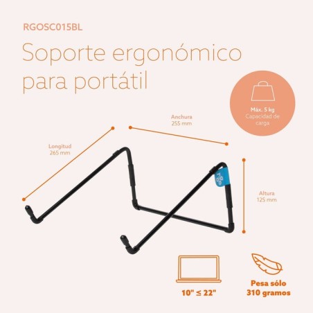 R-go tools rgosc015bl soporte para portátil (10"-22") negro