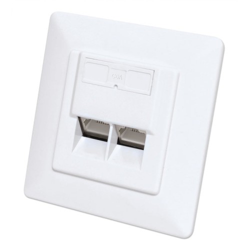 Intellinet 2-port cat6a 10g rj45-unterputzdose mp blanco