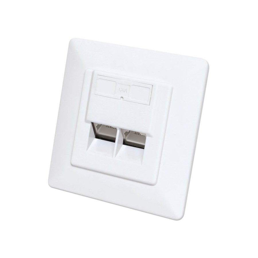 Intellinet 2-port cat6a 10g rj45-unterputzdose mp blanco