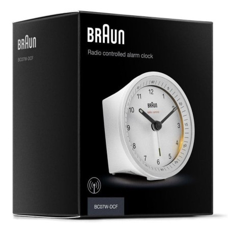 Braun bc 07 w-dcf radio alarm clock white