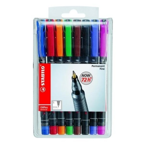 Stabilo ohpen pack de 8 rotuladores permanentes trazo de 0.4mm colores surtidos