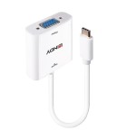 Lindy 43355 adaptador de cable de vídeo usb tipo c vga (d-sub) blanco