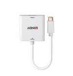 Lindy 43355 adaptador de cable de vídeo usb tipo c vga (d-sub) blanco