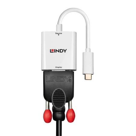 Lindy 43355 adaptador de cable de vídeo usb tipo c vga (d-sub) blanco