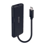 Lindy 43358 base para portátil y replicador de puertos alámbrico usb 3.2 gen 1 (3.1 gen 1) type-c negro