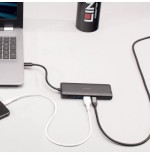 Lindy 43358 base para portátil y replicador de puertos alámbrico usb 3.2 gen 1 (3.1 gen 1) type-c negro