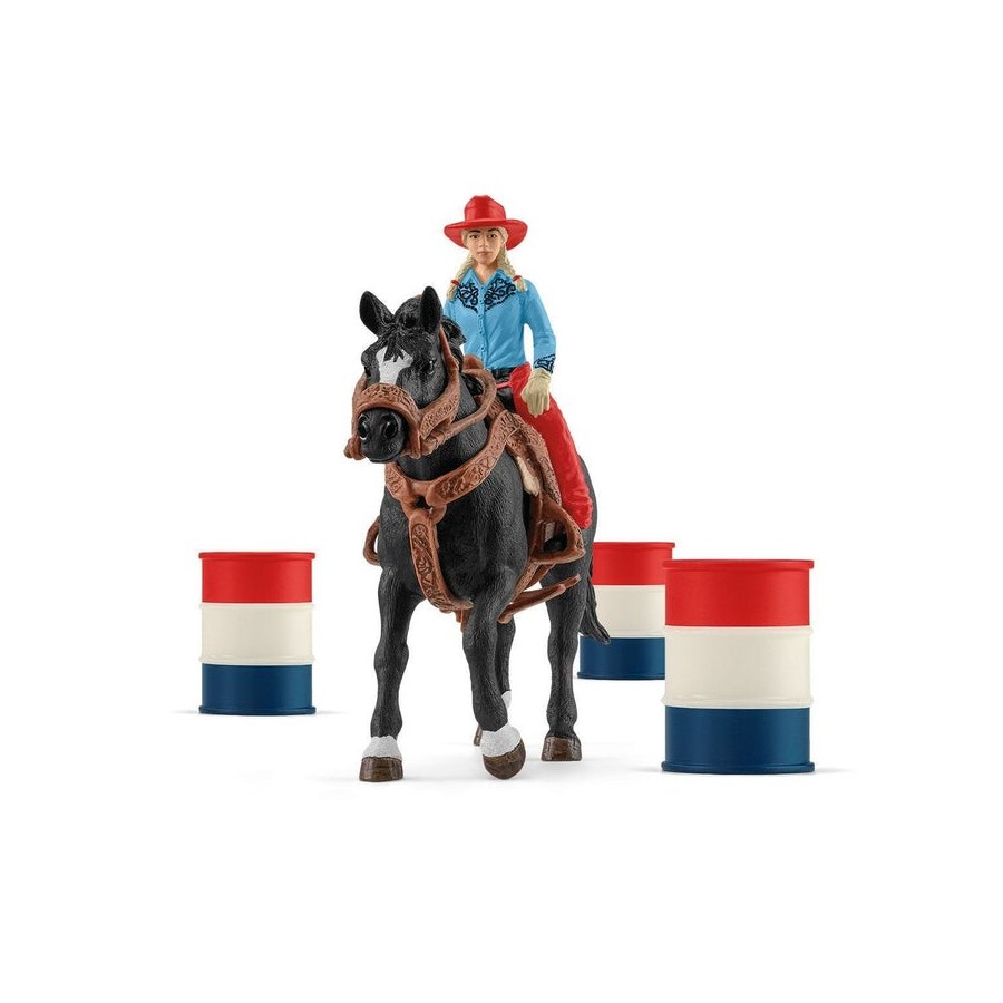 Figura de juego   farm world barrel racing mit cowgirl, spielfigur 42576