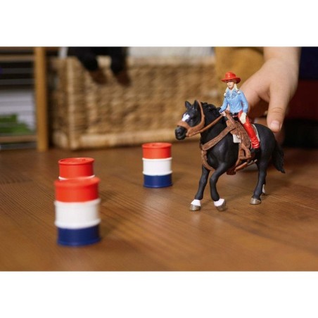 Figura de juego   farm world barrel racing mit cowgirl, spielfigur 42576