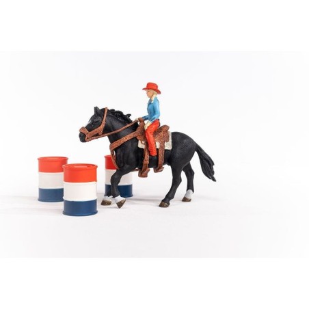Figura de juego   farm world barrel racing mit cowgirl, spielfigur 42576