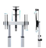 Tooq soporte suelo ruedas aluminio 60-100 - plata